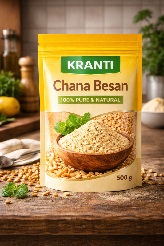 Kranti Pure Chana Besan 500g | 100% Natural Gram Flour